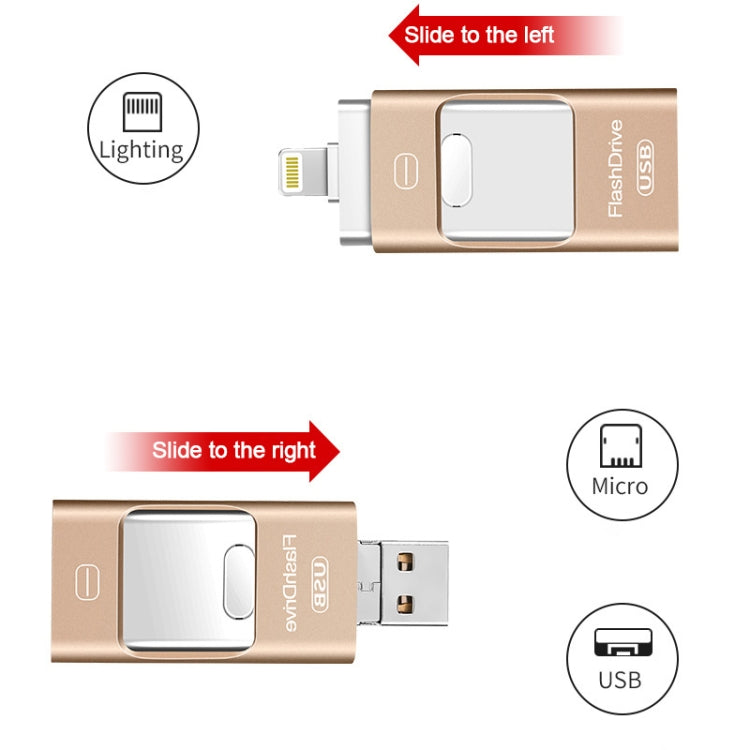 8GB USB 3.0 + 8 Pin + Mirco USB Android iPhone Computer Dual-use Metal Flash Drive (Silver) - U Disk & Card Reader by PMC Jewellery | Online Shopping South Africa | PMC Jewellery | Buy Now Pay Later Mobicred