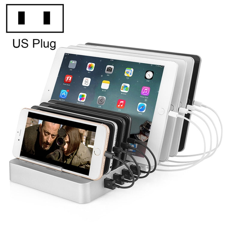 X6 96W 2.4A 8 USB Ports Smart Charger with Detachable Bezel, US Plug(White) - Multifunction Charger by PMC Jewellery | Online Shopping South Africa | PMC Jewellery | Buy Now Pay Later Mobicred