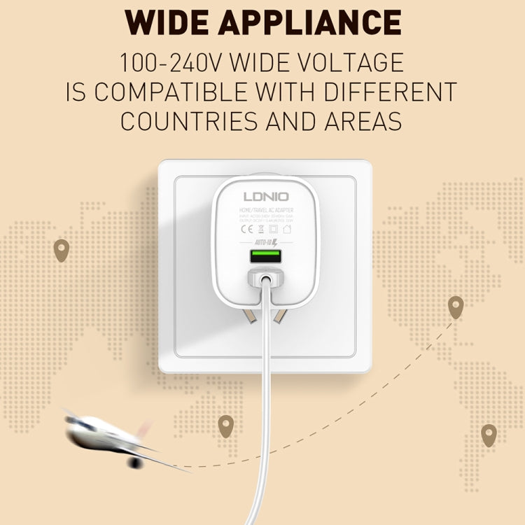 LDNIO A201 2.4A Dual USB Charging Head Travel Direct Charge Mobile Phone Adapter Charger With Micro USB Data Cable(EU Plug) - free shipping - PMC Jewellery - Order now!