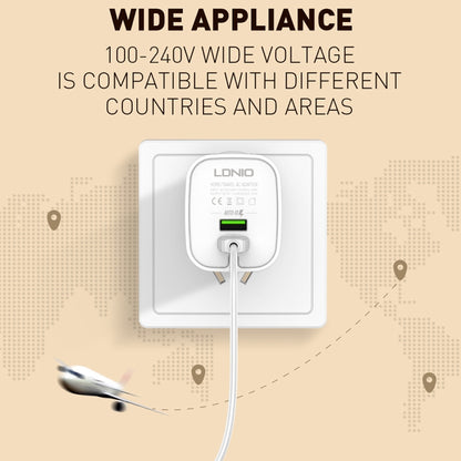 LDNIO A201 2.4A Dual USB Charging Head Travel Direct Charge Mobile Phone Adapter Charger With Micro USB Data Cable(EU Plug) - USB Charger by LDNIO | Online Shopping South Africa | PMC Jewellery | Buy Now Pay Later Mobicred