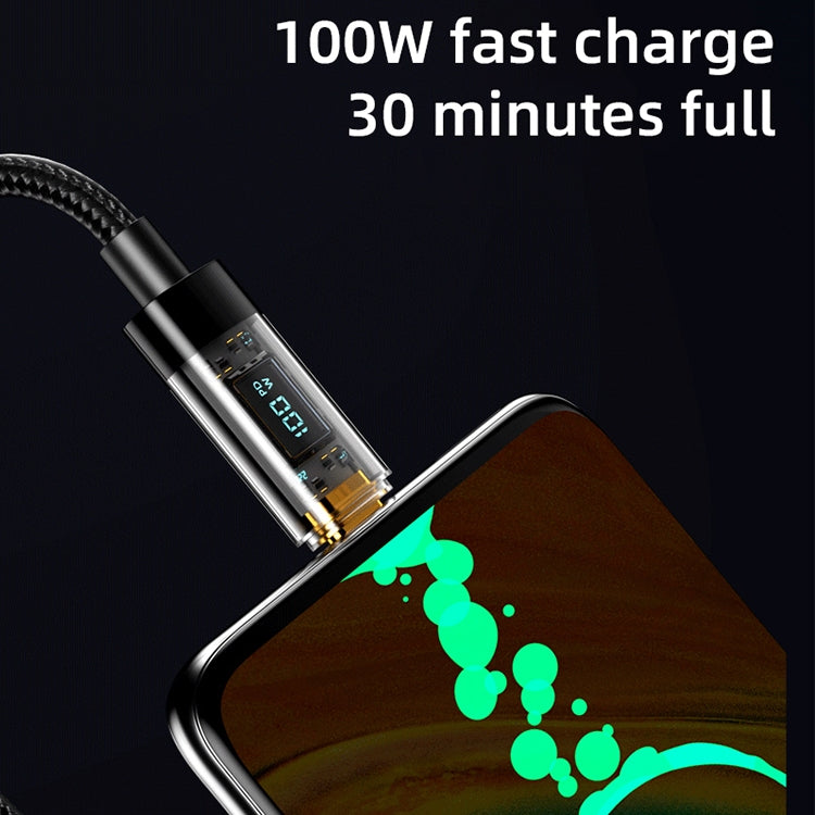 Mutural Li-CC005 1.2m PD20W Transparent Digital Display USB-C / Type-C to 8 Pin Charging Data Cable - 2 in 1 Cable by Mutural | Online Shopping South Africa | PMC Jewellery | Buy Now Pay Later Mobicred