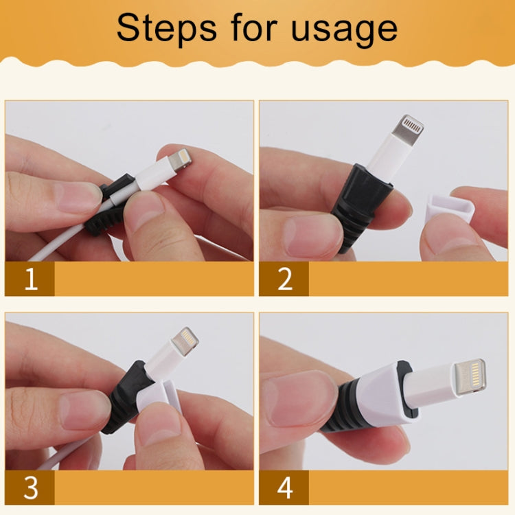 2 PCS Anti-break USB Charge Cable Winder Protective Case Protection Sleeve(Black) - free shipping - PMC Jewellery - Order now!