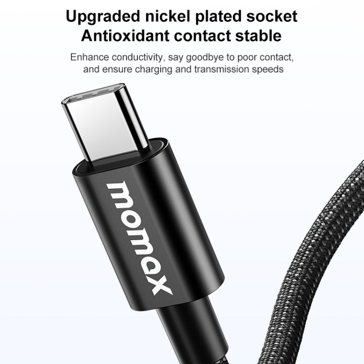 MOMAX DC30 1.5m USB-C / Type-C to USB-C / Type-C 60W Braided Data Sync Charge Cable (White) - USB-C & Type-C Cable by MOMAX | Online Shopping South Africa | PMC Jewellery | Buy Now Pay Later Mobicred