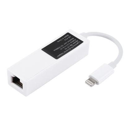 NK107A1 8 Pin to RJ45 Ethernet LAN Network Adapter Cable for iPhone / iPad Series, Total Length: 16cm(White) - Converter & Adapter by PMC Jewellery | Online Shopping South Africa | PMC Jewellery | Buy Now Pay Later Mobicred