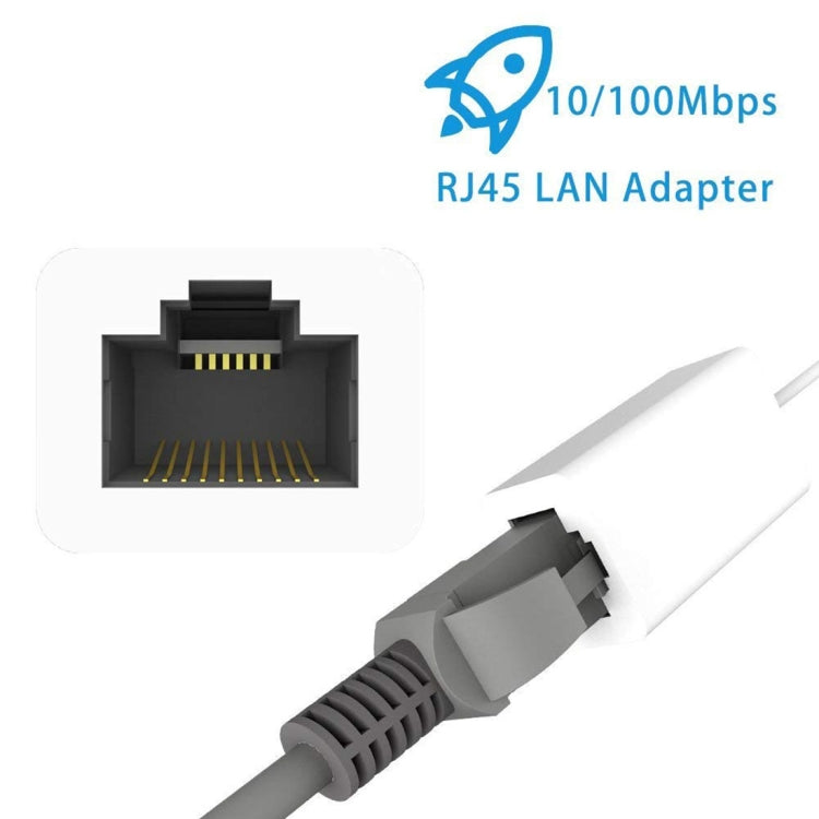 NK107A1 8 Pin to RJ45 Ethernet LAN Network Adapter Cable for iPhone / iPad Series, Total Length: 16cm(White) - Converter & Adapter by PMC Jewellery | Online Shopping South Africa | PMC Jewellery | Buy Now Pay Later Mobicred