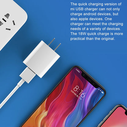 Original Xiaomi 18W Wall Charger Adapter Single Port USB Quick Charger, US Plug - USB Charger by Xiaomi | Online Shopping South Africa | PMC Jewellery | Buy Now Pay Later Mobicred