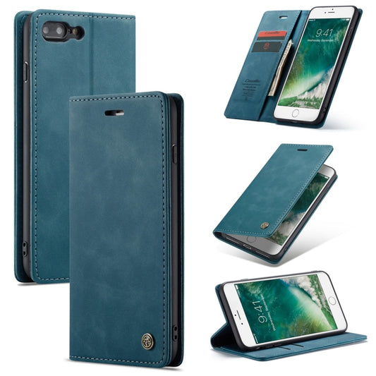 CaseMe-013 Multifunctional Retro Frosted Horizontal Flip Leather Case for iPhone 7 Plus / 8 Plus, with Card Slot & Holder & Wallet(Blue) - More iPhone Cases by CaseMe | Online Shopping South Africa | PMC Jewellery | Buy Now Pay Later Mobicred