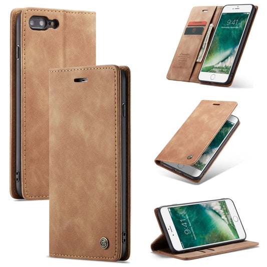 CaseMe-013 Multifunctional Retro Frosted Horizontal Flip Leather Case for iPhone 7 Plus / 8 Plus, with Card Slot & Holder & Wallet(Brown) - More iPhone Cases by CaseMe | Online Shopping South Africa | PMC Jewellery | Buy Now Pay Later Mobicred