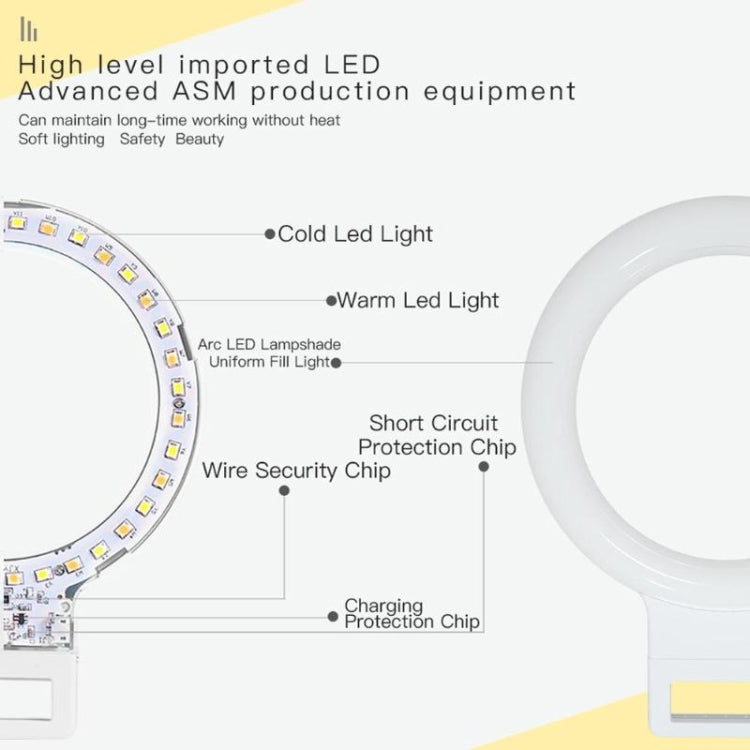XJ18 LED Light Live Self-timer Flash Fill Light(White) - Selfie Light by PMC TechLife | Online Shopping South Africa | PMC TechLife | Buy Now Pay Later Mobicred