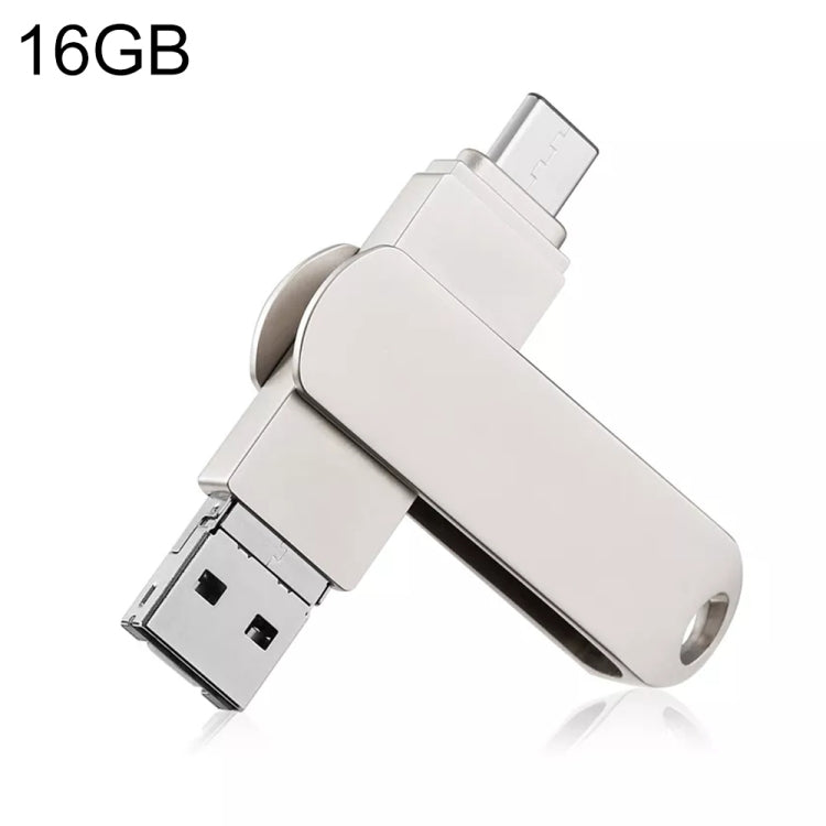 RQW-10X 3 in 1 USB 2.0 & 8 Pin & USB-C / Type-C 16GB Flash Drive, for iPhone & iPad & iPod & Most Android Smartphones & PC Computer - U Disk & Card Reader by PMC Jewellery | Online Shopping South Africa | PMC Jewellery | Buy Now Pay Later Mobicred