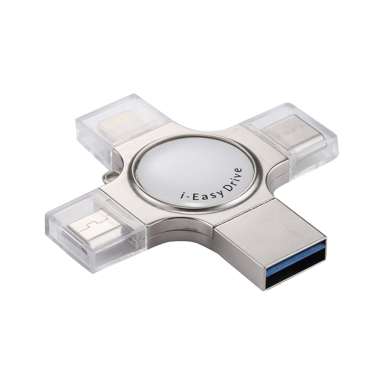 RQW-11S 4 in 1 USB 2.0 & 8 Pin & Micro USB & USB-C / Type-C 16GB Flash Drive - free shipping - PMC Jewellery - Order now!