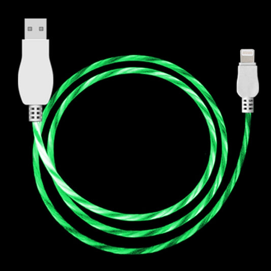 LED Flowing Light 1m USB to 8 Pin Data Sync Charge Cable for iPhone, iPad(Green) - Normal Style Cable by PMC Jewellery | Online Shopping South Africa | PMC Jewellery | Buy Now Pay Later Mobicred