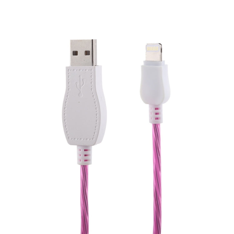 LED Flowing Light 1m USB to 8 Pin Data Sync Charge Cable for iPhone, iPad(Magenta) - Normal Style Cable by PMC Jewellery | Online Shopping South Africa | PMC Jewellery | Buy Now Pay Later Mobicred