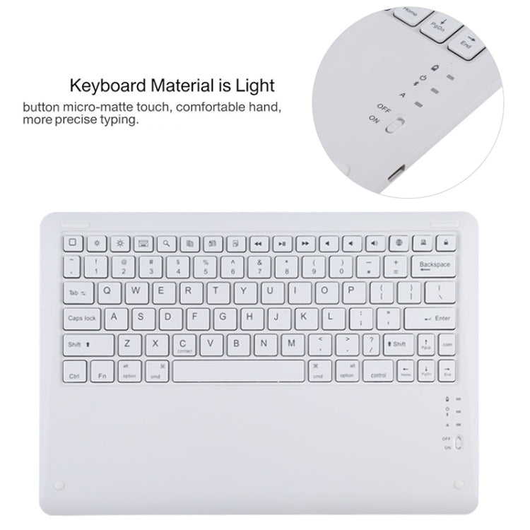 T129 Detachable Bluetooth White Keyboard Microfiber Leather Tablet Case for iPad Pro 12.9 inch (2020), with Holder (Blue) - For iPad Pro by PMC Jewellery | Online Shopping South Africa | PMC Jewellery | Buy Now Pay Later Mobicred