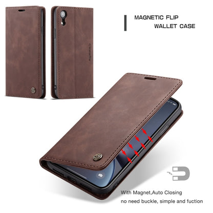 For iPhone XR CaseMe-013 Multifunctional Retro Frosted Horizontal Flip Leather Case with Card Slot & Holder & Wallet(Coffee) - More iPhone Cases by CaseMe | Online Shopping South Africa | PMC Jewellery | Buy Now Pay Later Mobicred