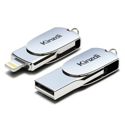 Kinzdi 64GB USB + 8 Pin Interface Metal Twister Flash U Disk (Silver) - USB Flash Drives by Kinzdi | Online Shopping South Africa | PMC Jewellery | Buy Now Pay Later Mobicred