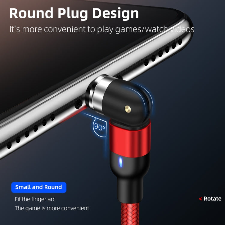 2m 2A Output USB to 8 Pin Nylon Braided Rotate Magnetic Charging Cable(Purple) - Charging Cable & Head by PMC Jewellery | Online Shopping South Africa | PMC Jewellery | Buy Now Pay Later Mobicred