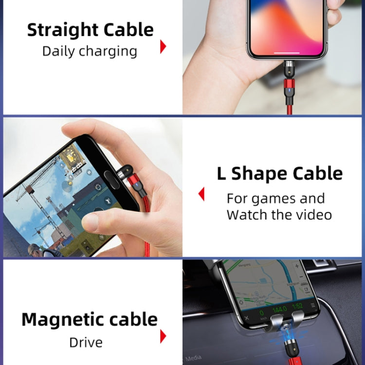 2m 2A Output USB to 8 Pin Nylon Braided Rotate Magnetic Charging Cable(Red) - Charging Cable & Head by PMC Jewellery | Online Shopping South Africa | PMC Jewellery | Buy Now Pay Later Mobicred