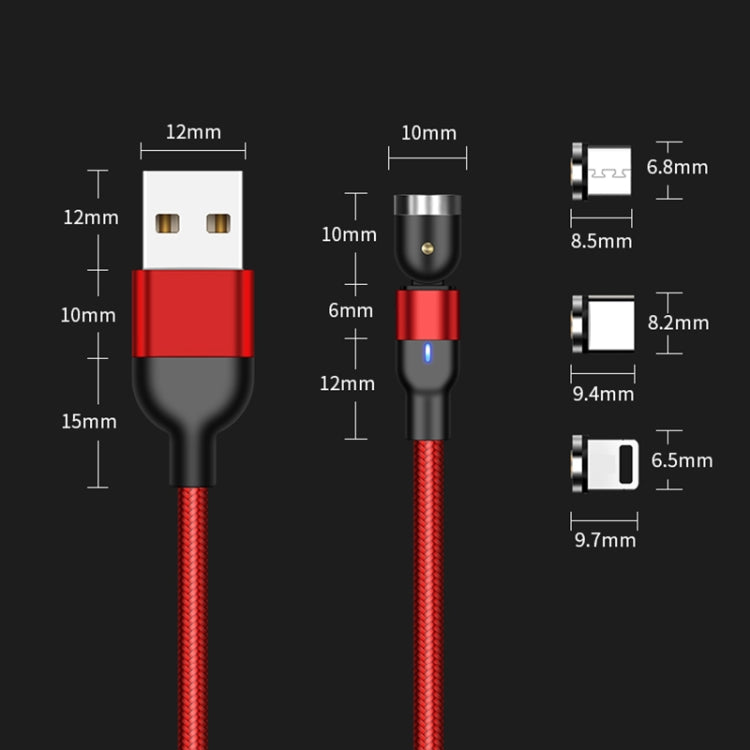 2m 2A Output USB to 8 Pin Nylon Braided Rotate Magnetic Charging Cable(Red) - Charging Cable & Head by PMC Jewellery | Online Shopping South Africa | PMC Jewellery | Buy Now Pay Later Mobicred