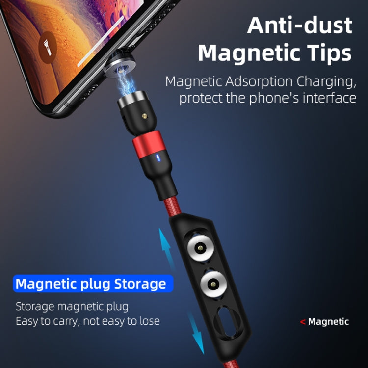 2m 2A Output USB to 8 Pin Nylon Braided Rotate Magnetic Charging Cable(Red) - Charging Cable & Head by PMC Jewellery | Online Shopping South Africa | PMC Jewellery | Buy Now Pay Later Mobicred