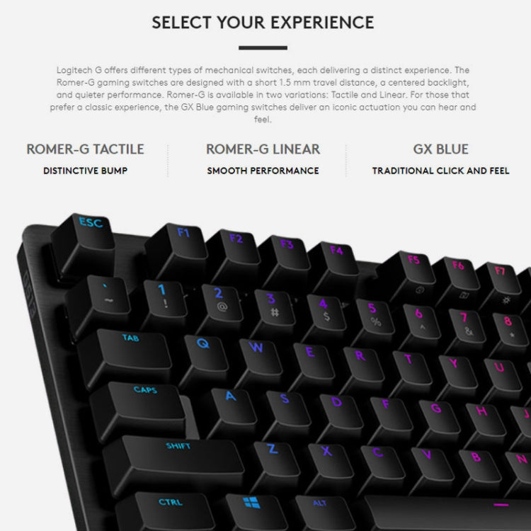 Logitech G512 RGB C-axis Mechanical Wired Gaming Keyboard, Length: 1.8m (Black) - Wired Keyboard by Logitech | Online Shopping South Africa | PMC Jewellery | Buy Now Pay Later Mobicred