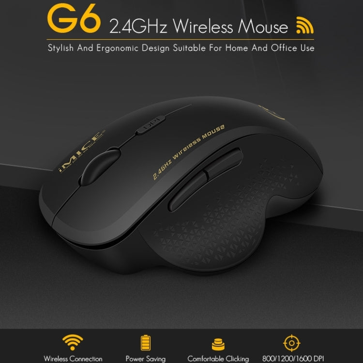 iMICE G6 Wireless Mouse 2.4G Office Mouse 6-button Gaming Mouse(Grey) - Wireless Mice by iMICE | Online Shopping South Africa | PMC TechLife | Buy Now Pay Later Mobicred