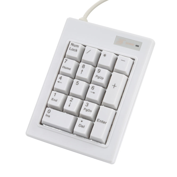 DX-17A 17-keys USB Wired Mechanical Black Shaft Mini Numeric Keyboard(White) - Mini Keyboard by PMC Jewellery | Online Shopping South Africa | PMC Jewellery | Buy Now Pay Later Mobicred