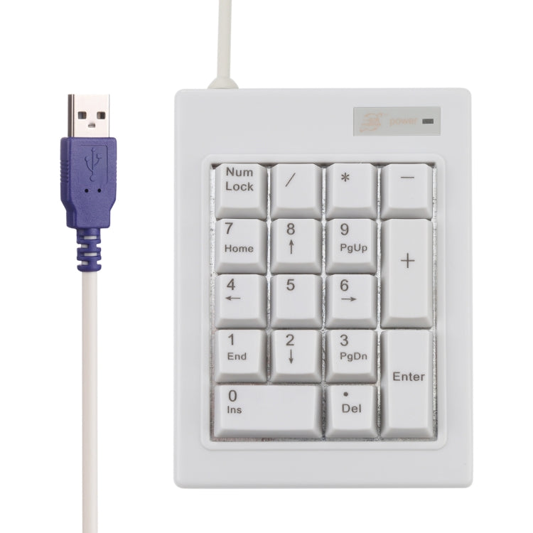 DX-17A 17-keys USB Wired Mechanical Black Shaft Mini Numeric Keyboard(White) - Mini Keyboard by PMC Jewellery | Online Shopping South Africa | PMC Jewellery | Buy Now Pay Later Mobicred