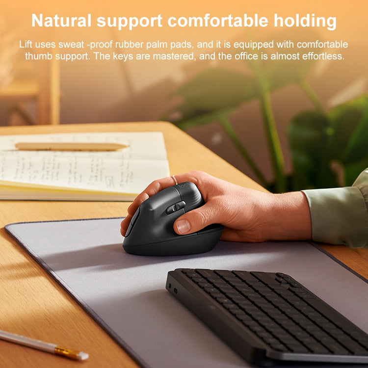 Logitech Lift Vertical 1000DPI 2.4GHz Ergonomic Wireless Bluetooth Dual Mode Mouse (Black) - free shipping - PMC Jewellery - Order now!
