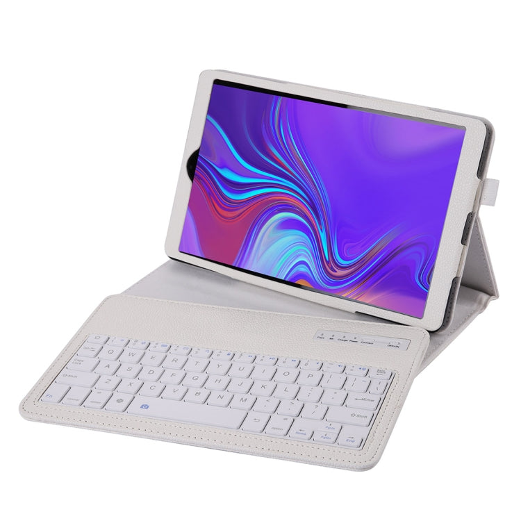 SA510 Detachable Bluetooth Keyboard + Litchi Texture PU Leather Tablet Case with Holder for Galaxy Tab A 10.1 (2019) T510/T515 (White) - Samsung Keyboard by PMC Jewellery | Online Shopping South Africa | PMC Jewellery