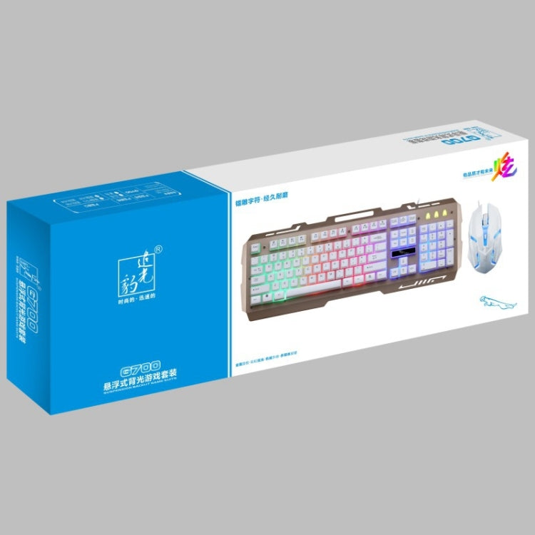 Chasing Leopard G700 USB RGB Backlight Wired Optical Gaming Mouse and Keyboard Set, Keyboard Cable Length: 1.35m, Mouse Cable Length: 1.3m(White) - Wired Keyboard by Chasing Leopard | Online Shopping South Africa | PMC Jewellery | Buy Now Pay Later Mobicred