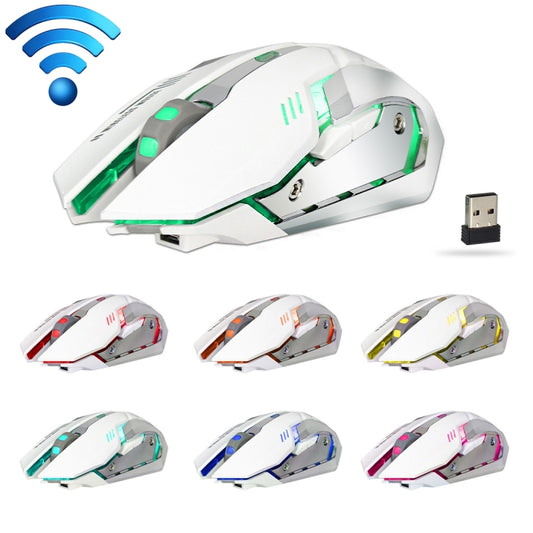 ZERODATE X70 2.4GHz Wireless 6-Keys 2400 DPI Adjustable Ergonomics Optical Gaming Mouse with Breathing Light(White) - Wireless Mice by ZERODATE | Online Shopping South Africa | PMC Jewellery | Buy Now Pay Later Mobicred