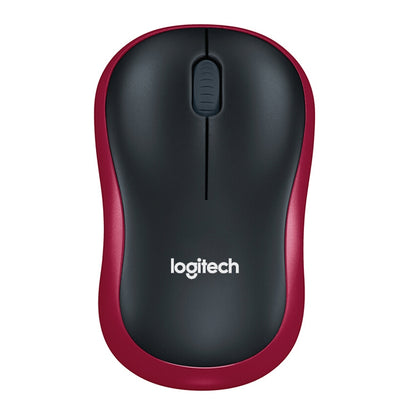 Logitech M186 Wireless Mouse Office Power Saving USB Laptop Desktop Computer Universal (Black Red) - Wireless Mice by Logitech | Online Shopping South Africa | PMC Jewellery | Buy Now Pay Later Mobicred