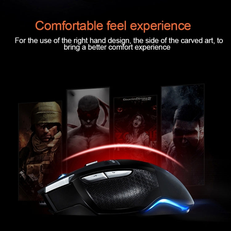 AULA Series SoulKiller II Colourful Light 7D Optical Competitive USB Wired Game Mouse, Maximum Resolution of 3500 DPI(Black) - Wired Mice by AULA | Online Shopping South Africa | PMC Jewellery | Buy Now Pay Later Mobicred