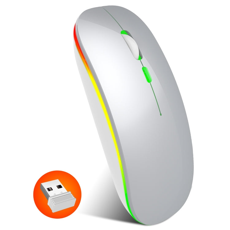 HXSJ M40 4 Key 2.4G Colorful Wireless Silent Mouse (Silver) - Wireless Mice by HXSJ | Online Shopping South Africa | PMC Jewellery | Buy Now Pay Later Mobicred