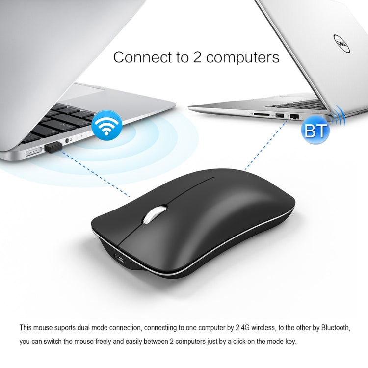 HXSJ T23 Bluetooth + 2.4GHz Wireless Dual Modes 4-Keys 1600 DPI Adjustable Ergonomics Optical Mouse - Wireless Mice by HXSJ | Online Shopping South Africa | PMC Jewellery | Buy Now Pay Later Mobicred