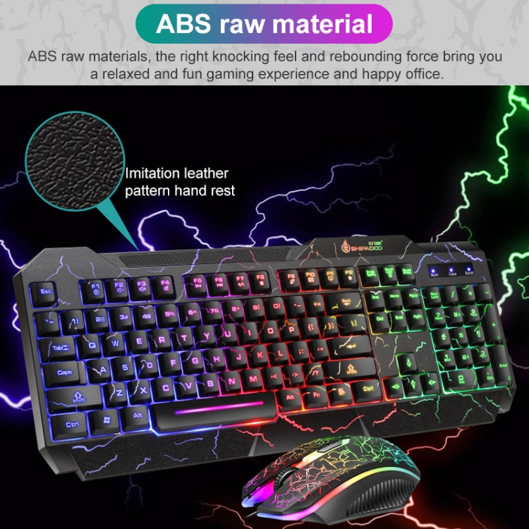 SHIPADOO D620 104-key Wired RGB Color Cracked Backlight Gaming Keyboard Mouse Kit for Laptop, PC - Wired Keyboard by SHIPADOO | Online Shopping South Africa | PMC Jewellery