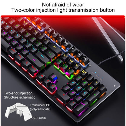 YINDIAO Classic Square Keys Mixed Light USB Mechanical Gaming Wired Keyboard, Blue Shaft (White) - Wired Keyboard by YINDIAO | Online Shopping South Africa | PMC Jewellery | Buy Now Pay Later Mobicred