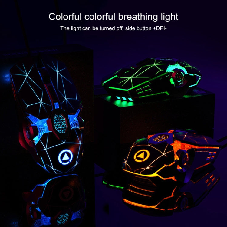 YINDIAO 3200DPI 4-modes Adjustable 7-keys RGB Light Wired Gaming Mechanical Mouse, Style: Silent Version(Black) - free shipping - PMC TechLife - Order now!