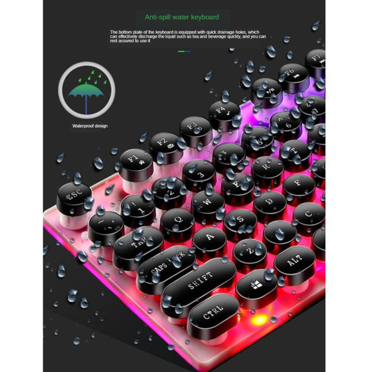 TX300 Mechanical Feel Backlight Punk Wired Keyboard Mouse Set (White) - Wired Keyboard by PMC TechLife | Online Shopping South Africa | PMC TechLife | Buy Now Pay Later Mobicred