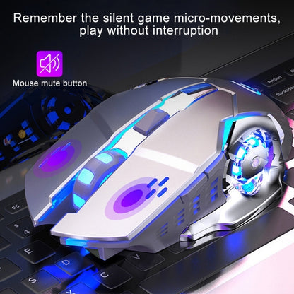 YINDIAO A4 2.4GHz 1600DPI 3-modes Adjustable Rechargeable Wireless Silent Gaming Mouse (Grey Silver) - Wireless Mice by YINDIAO | Online Shopping South Africa | PMC Jewellery | Buy Now Pay Later Mobicred