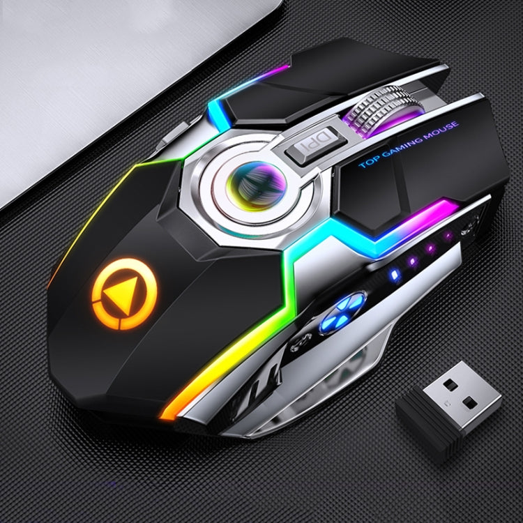 YINDIAO A5 2.4GHz 1600DPI 3-modes Adjustable Rechargeable RGB Light Wireless Silent Gaming Mouse (Black) - Wireless Mice by YINDIAO | Online Shopping South Africa | PMC Jewellery | Buy Now Pay Later Mobicred