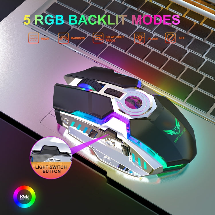 ZERODATE T30 2.4GHz 2400DPI Three-speed Adjustable RGB Backlight Wireless Optical Mouse (Black) - Wireless Mice by ZERODATE | Online Shopping South Africa | PMC Jewellery | Buy Now Pay Later Mobicred