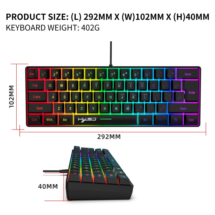 HXSJ V700B+A867 Wired RGB Backlit Keyboard and Mouse Set - Wired Keyboard by HXSJ | Online Shopping South Africa | PMC Jewellery | Buy Now Pay Later Mobicred