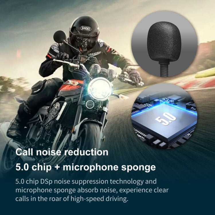 Dier DK11 800m Helmet Wireless Bluetooth Headset 5.0 Water-resistant Double Motorcycle Call headset - Motorcycle Walkie Talkie by PMC Jewellery | Online Shopping South Africa | PMC Jewellery | Buy Now Pay Later Mobicred