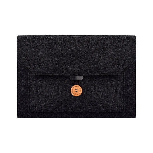 ND06 Multi-purpose Felt Button Laptop Inner Bag for 12.5 inch Laptop(Black) - Other by PMC Jewellery | Online Shopping South Africa | PMC Jewellery | Buy Now Pay Later Mobicred