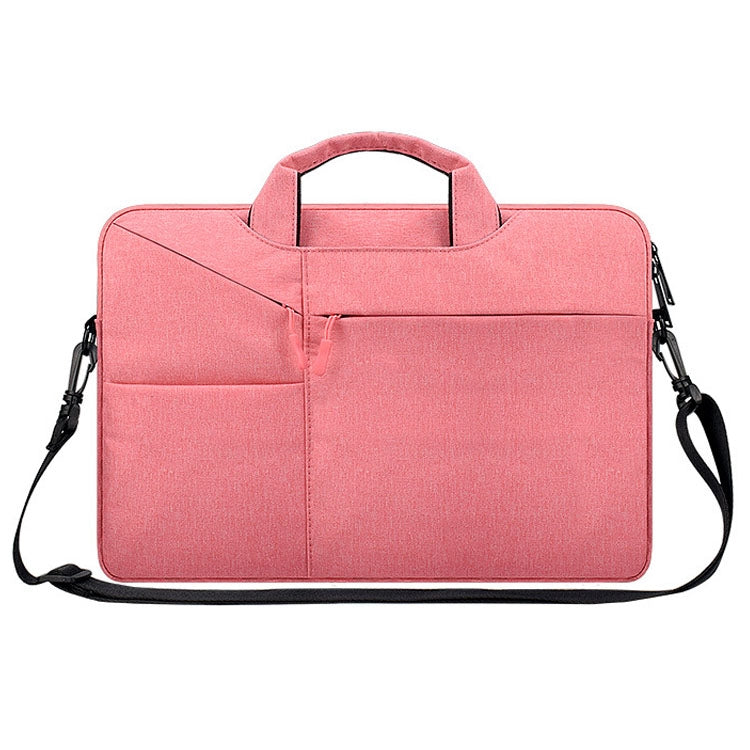 ST02S Waterproof Tear Resistance Hidden Portable Strap One-shoulder Handbag for 13.3 inch Laptops, with Suitcase Belt(Pink) - 13.3 inch by PMC Jewellery | Online Shopping South Africa | PMC Jewellery | Buy Now Pay Later Mobicred