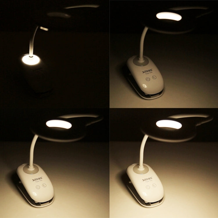 TGX-770 3-grade Brightness Touch Dimmer LED Desk Lamp, 28 LEDs Flexible Goose Neck Hollow Ring Design Eye Protection Light with Clip & Small Night Light Function - Desk Lamps by PMC Jewellery | Online Shopping South Africa | PMC Jewellery | Buy Now Pay Later Mobicred