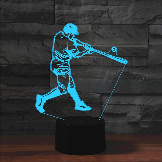 Playing Baseball Shape 3D Colorful LED Vision Light Table Lamp, USB Touch Version - Novelty Lighting by PMC Jewellery | Online Shopping South Africa | PMC Jewellery | Buy Now Pay Later Mobicred