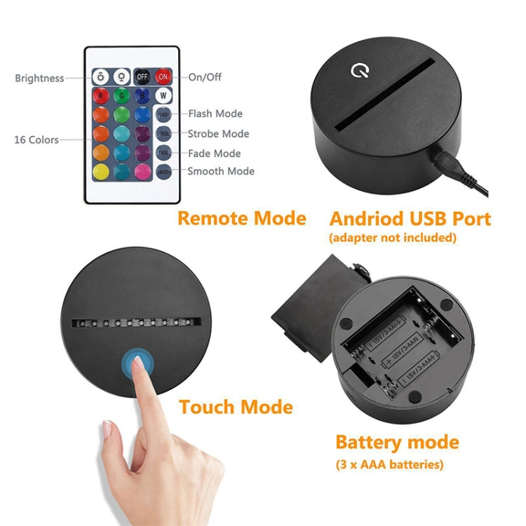 Playing Baseball Shape 3D Colorful LED Vision Light Table Lamp, USB Touch Version - Novelty Lighting by PMC TechLife | Online Shopping South Africa | PMC TechLife | Buy Now Pay Later Mobicred